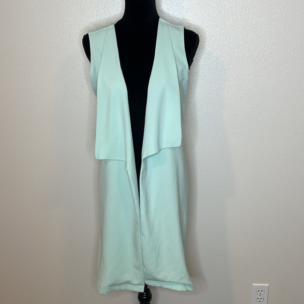 GNW Open Drape Front Sleeveless Cardigan Coat Small
